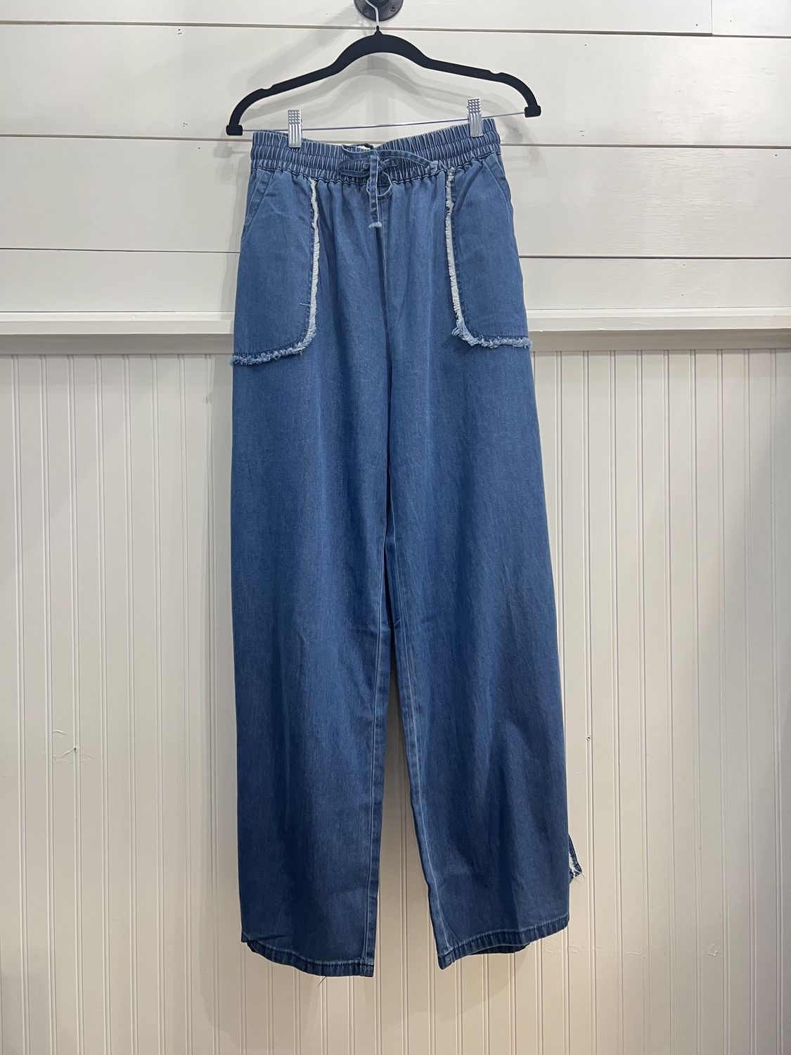 Denim Chambray Raw Edge Pants 3XL