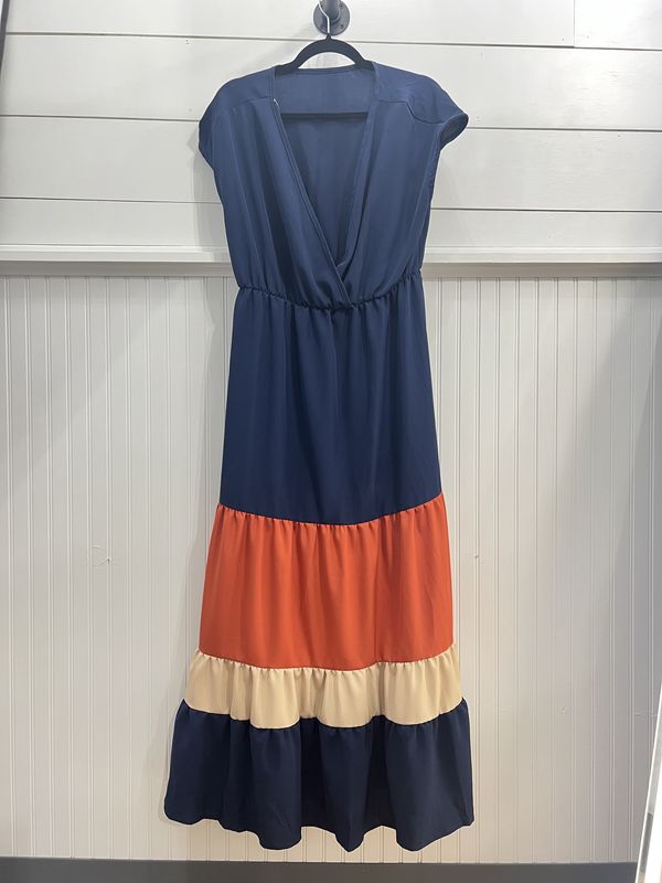 V-neck Long Waist Dress