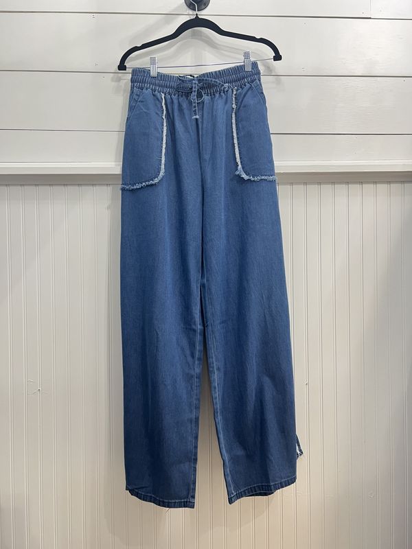 Denim Chambray Raw Edge Pants 4XL