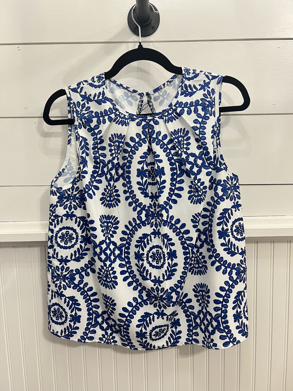 Blue Vintage Crew Neck Tank Top