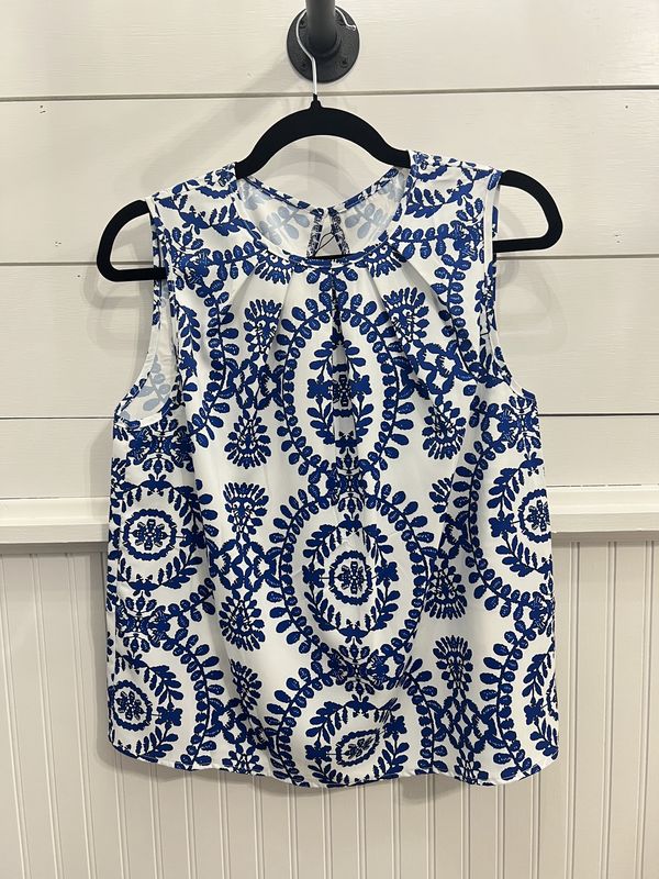 Blue Vintage Crew Neck Tank Top