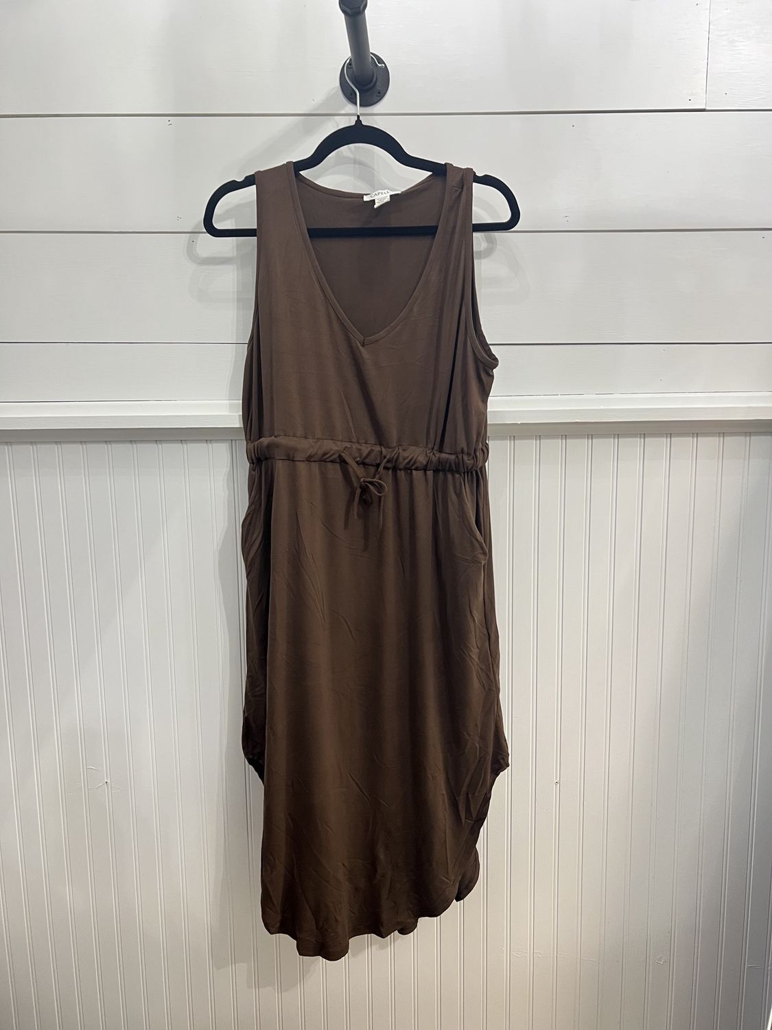 Sleeveless Front Tied Hem Dress