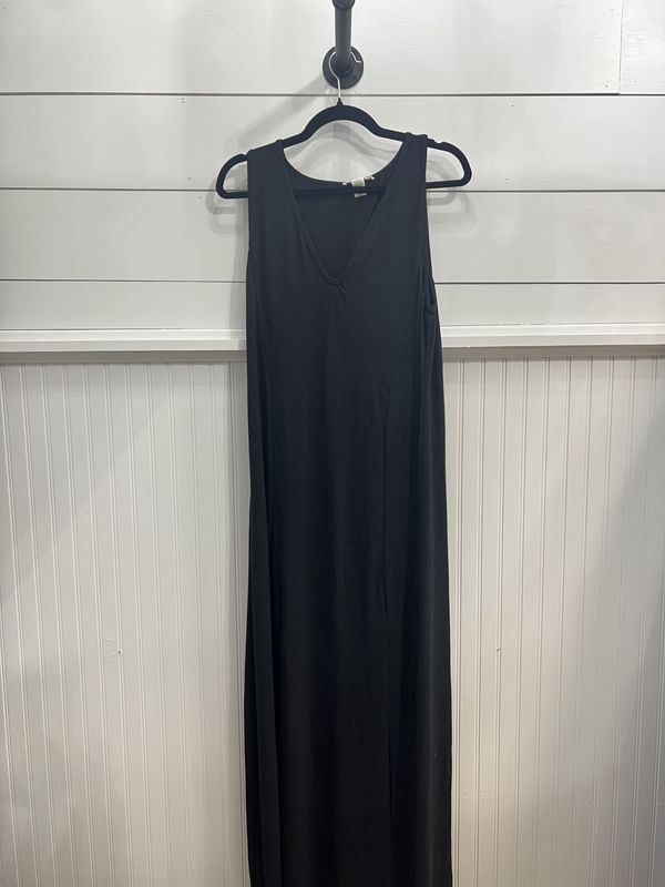 Plunge Neck Thigh Split Maxi Dress