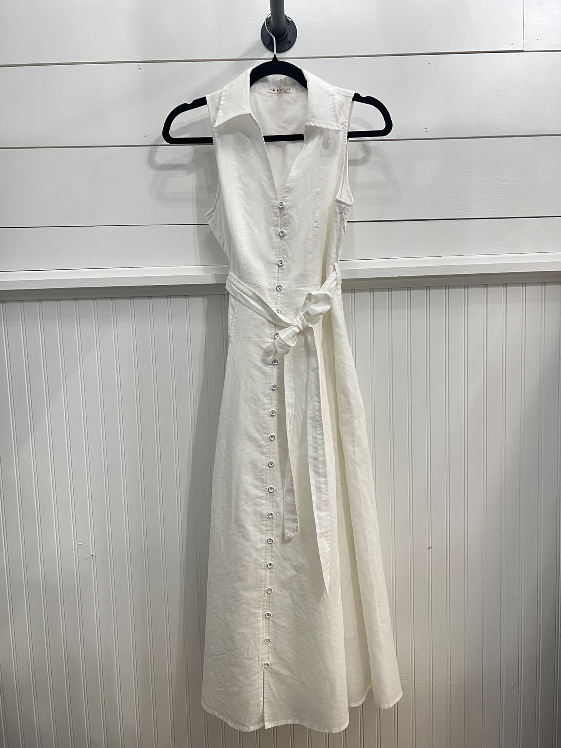 Sleeveless Midi Dress Off White MD