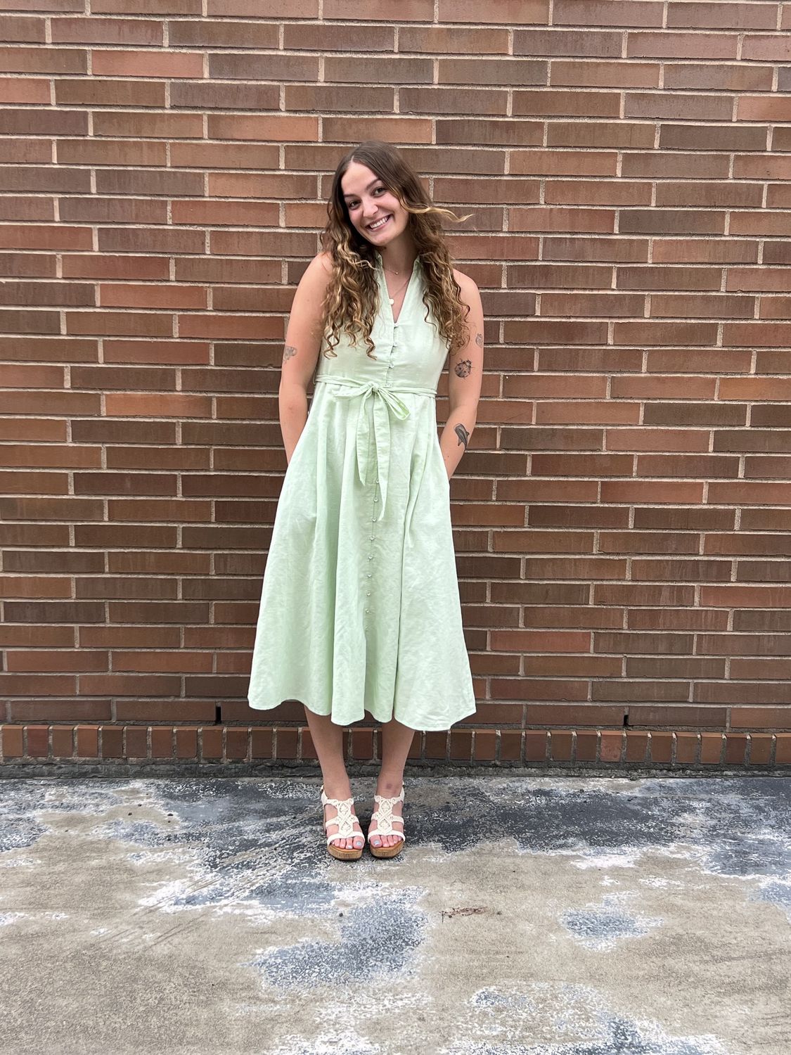 Sleeveless Midi Dress Mint Green