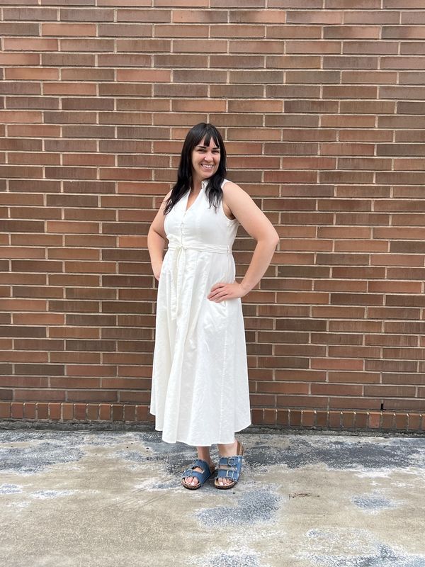 Sleeveless Midi Dress Off White