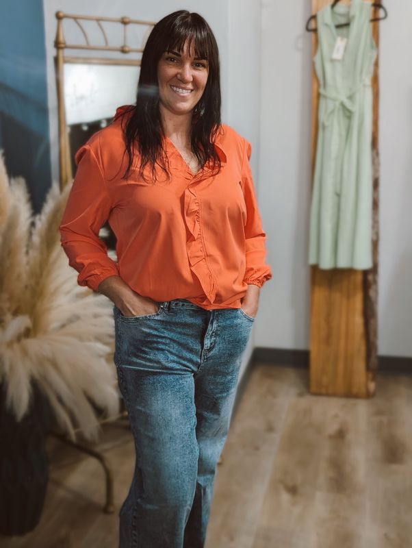 Puff Sleeve Falbala Blouse