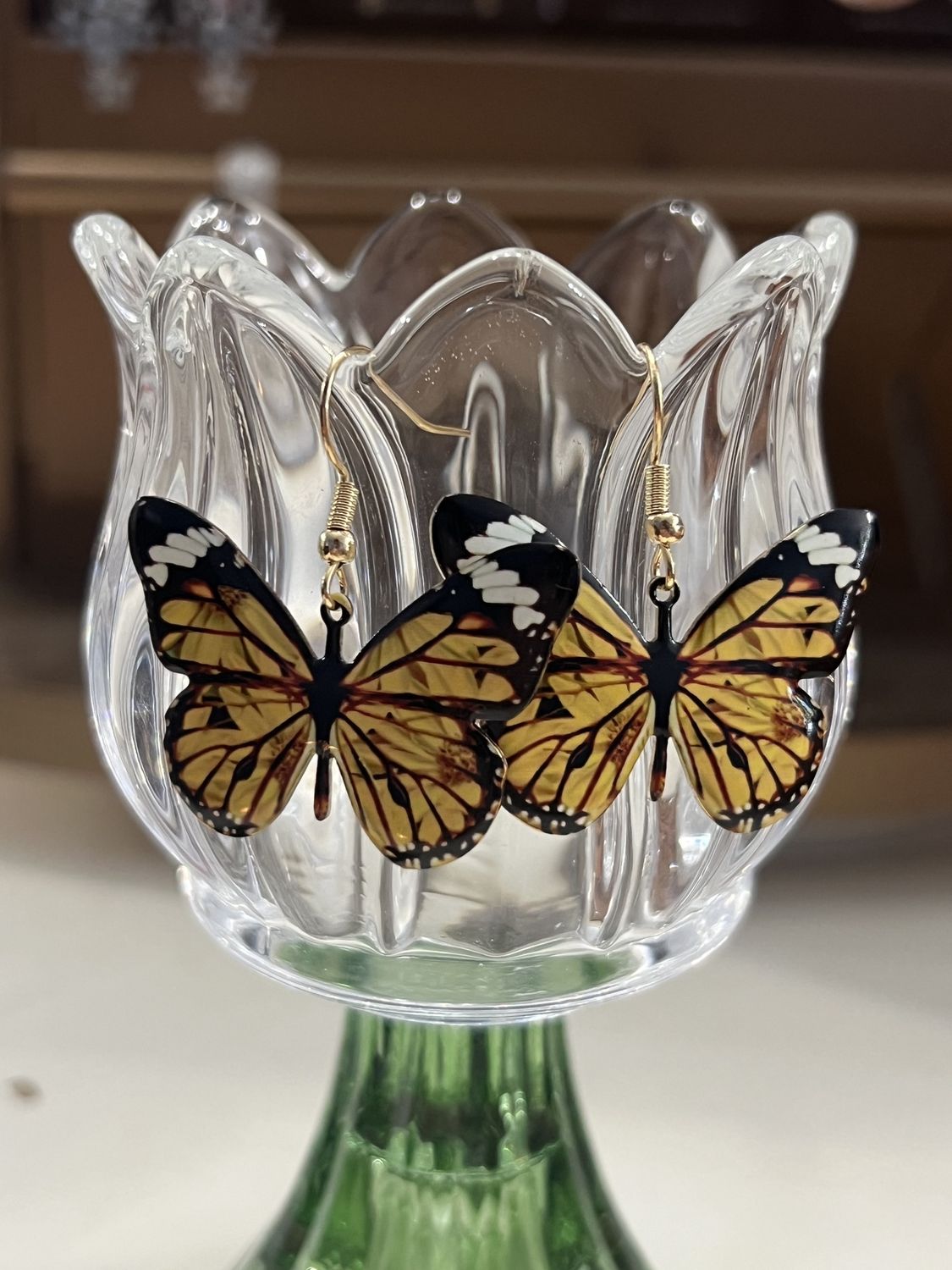 Yellow Butterfly Earrings