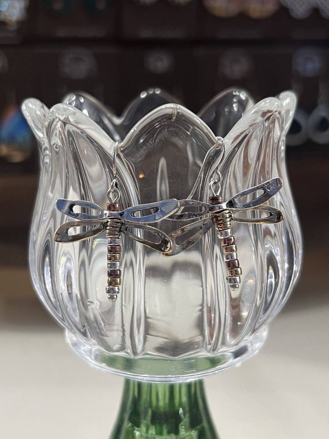 Two Toned Dragonfly Earrings