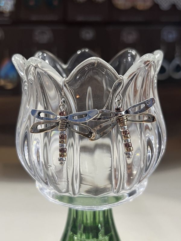 Two Toned Dragonfly Earrings