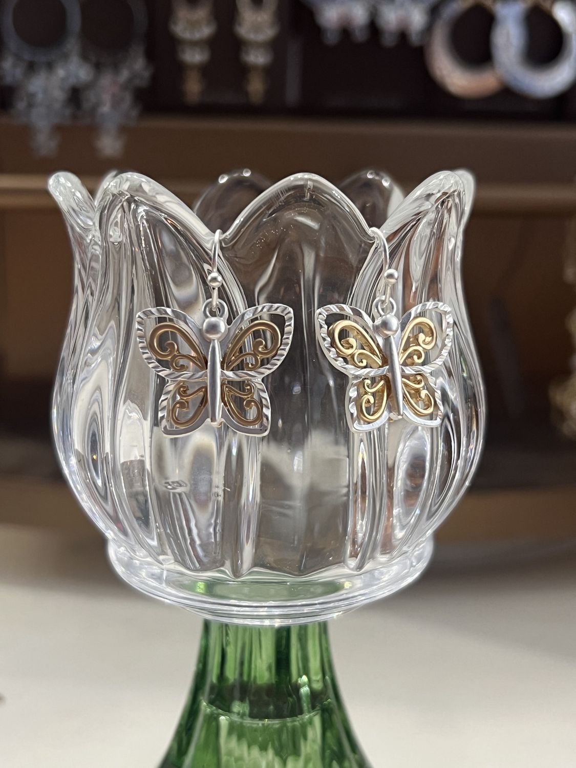 Two Toned Butterfly Earrings