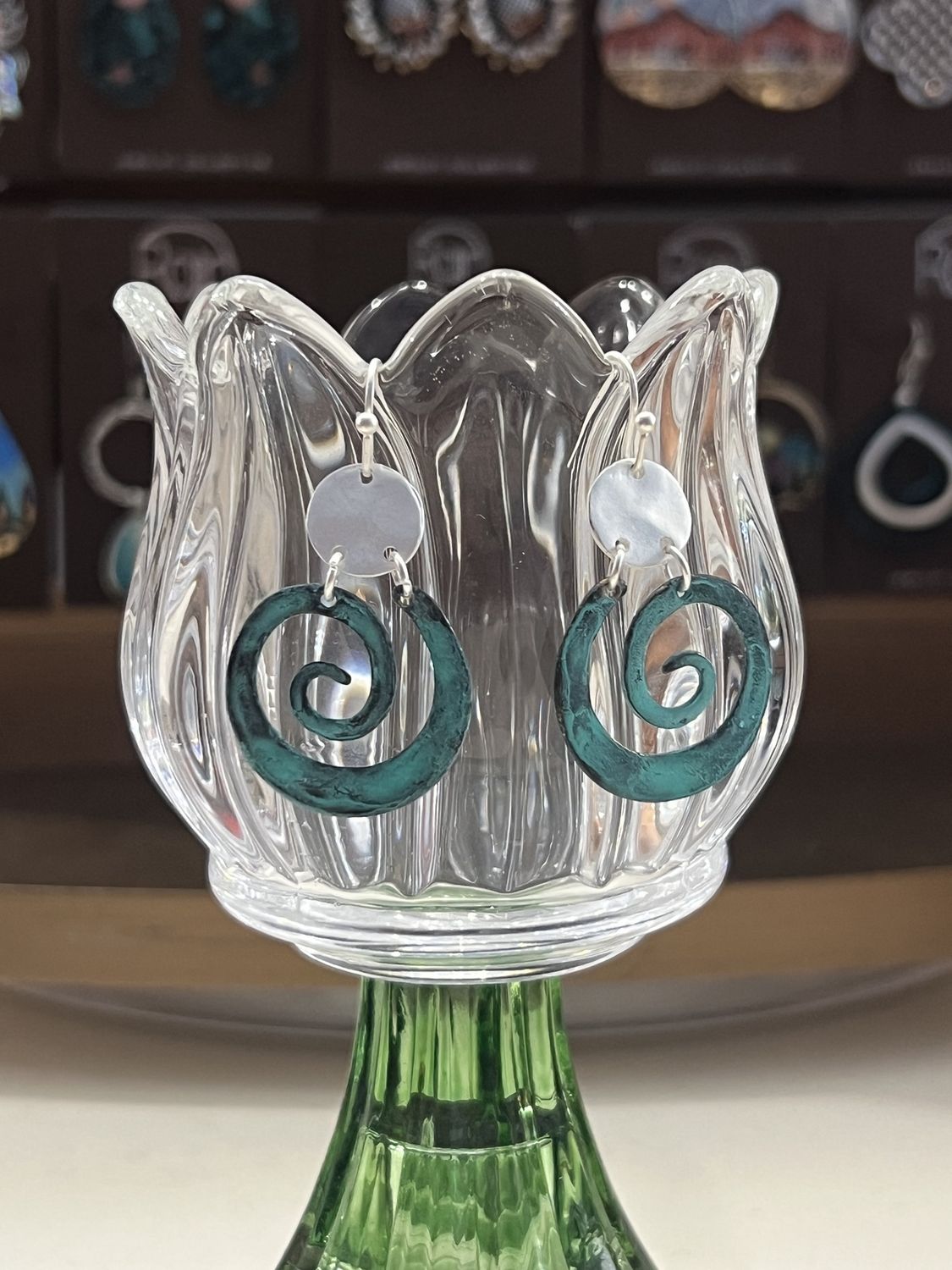 Teal Swirl Earrings