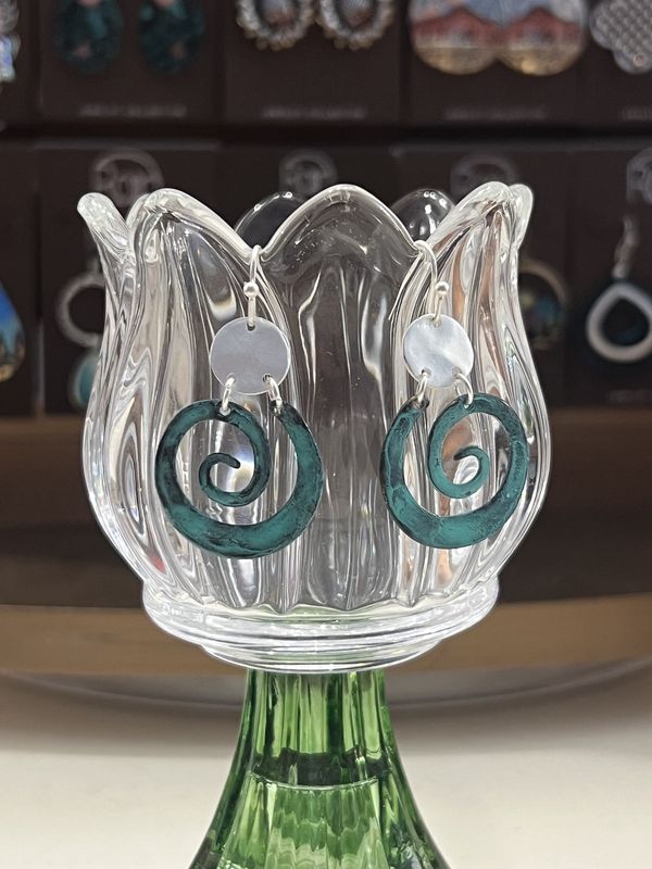 Teal Swirl Earrings