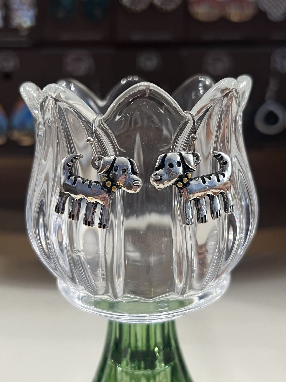 Silver Dog Earrings