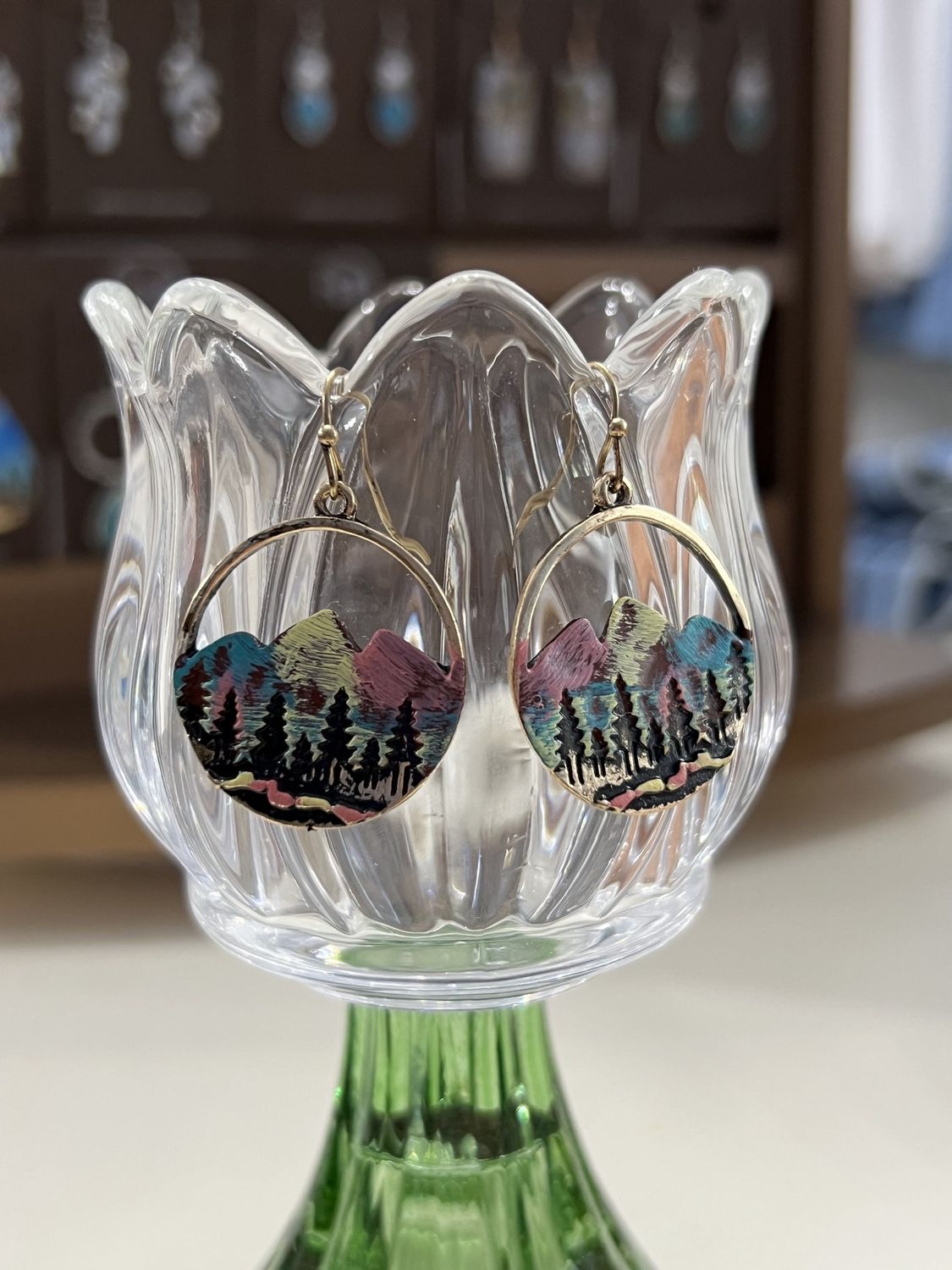 Rustic Colorful Mountain Earrings