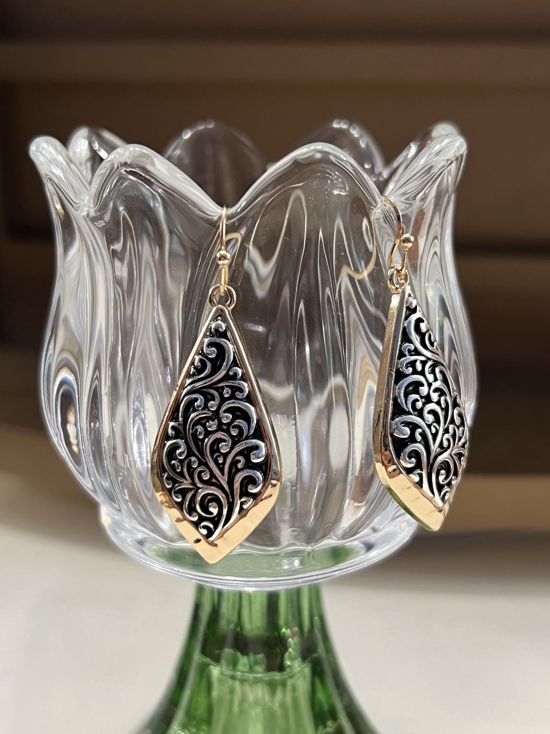 Two Toned Swirls Earrings