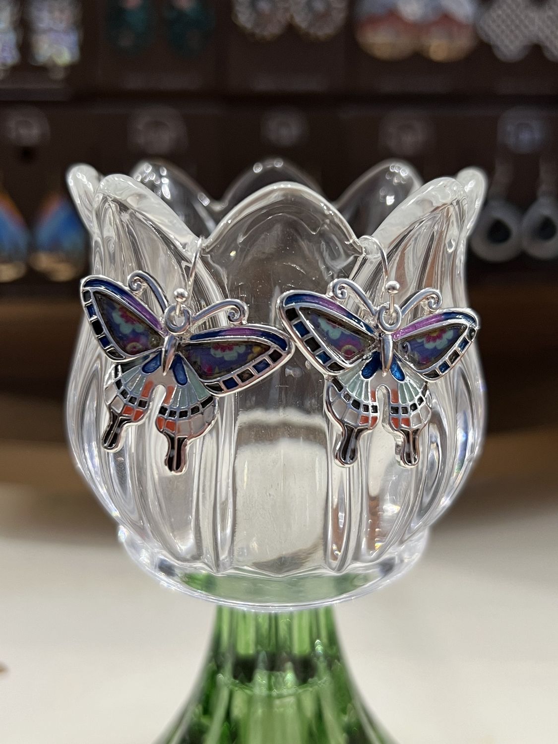 Colorful Moth Earrings