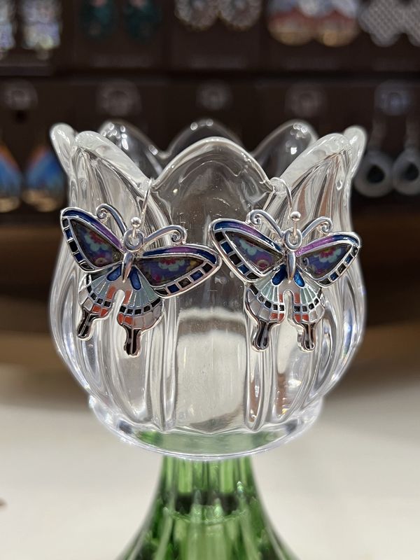 Colorful Moth Earrings