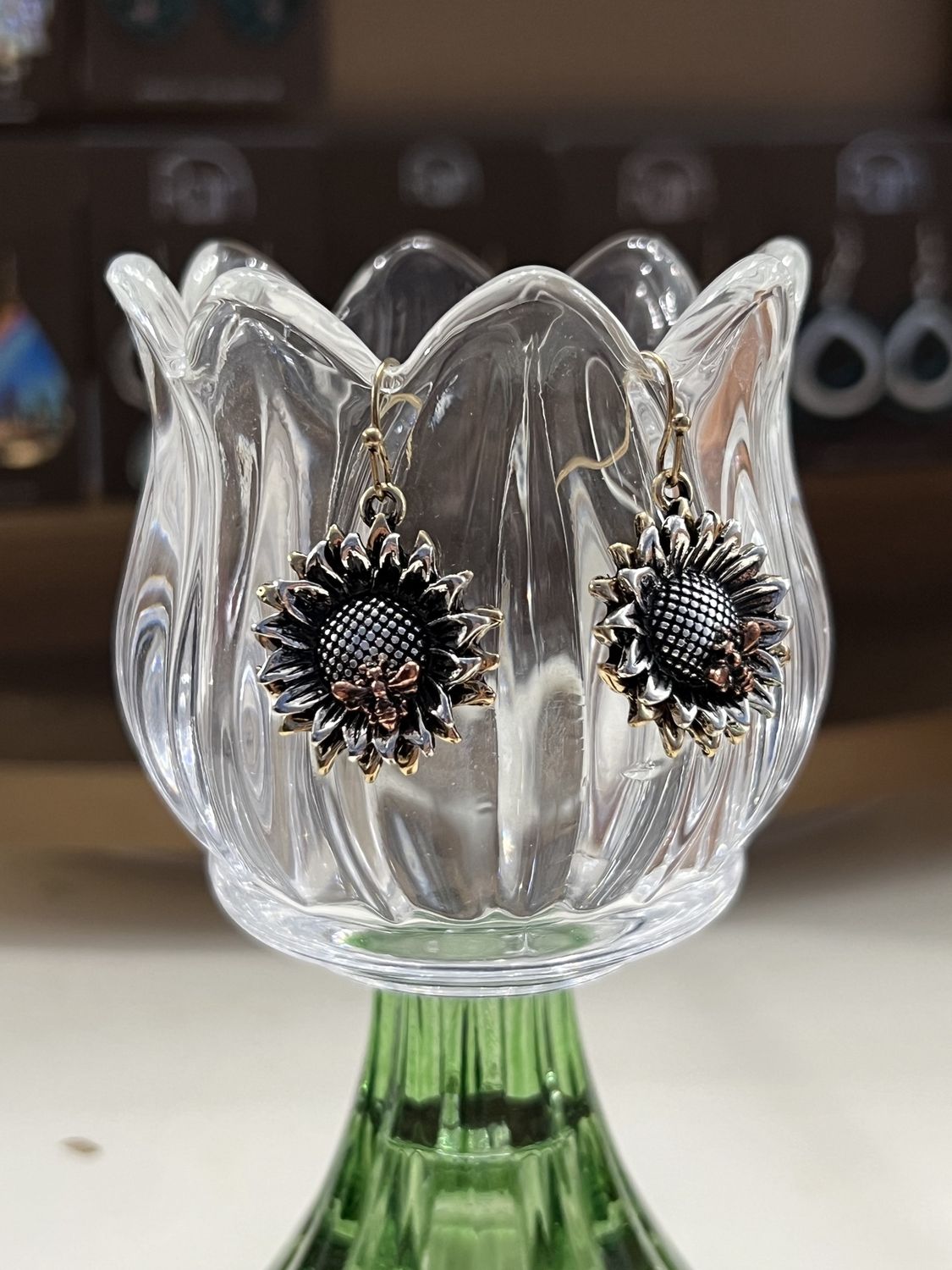 Sunflower Bee Earrings