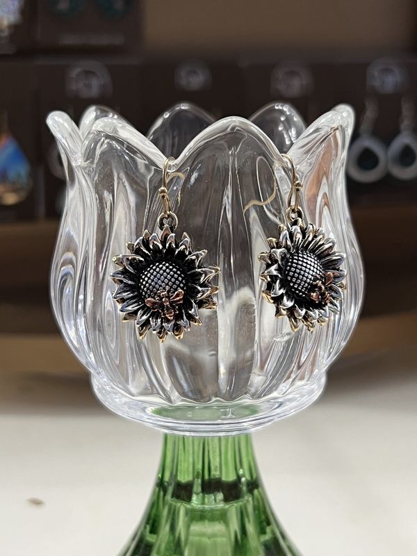 Sunflower Bee Earrings