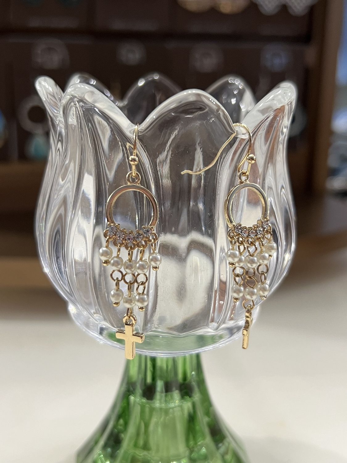 Dangling Cross Earrings