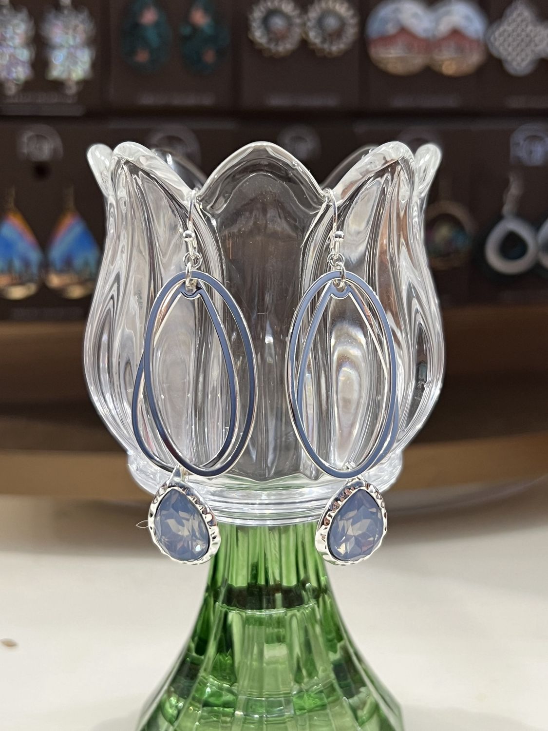 Silver Dangling Gem