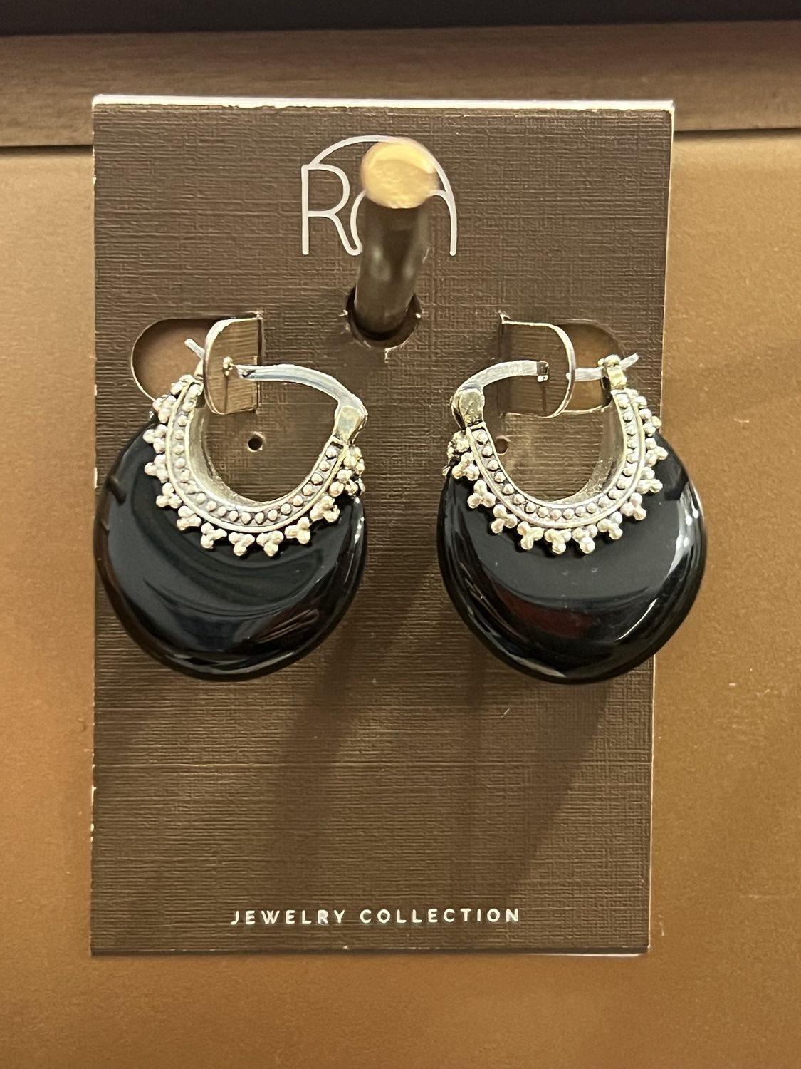 Black Crescent Hoops