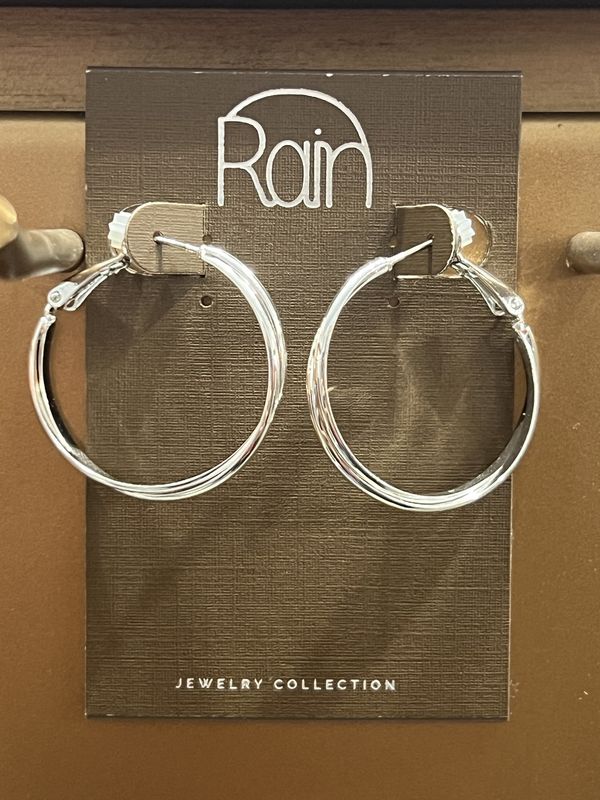 Medium Silver Hoops