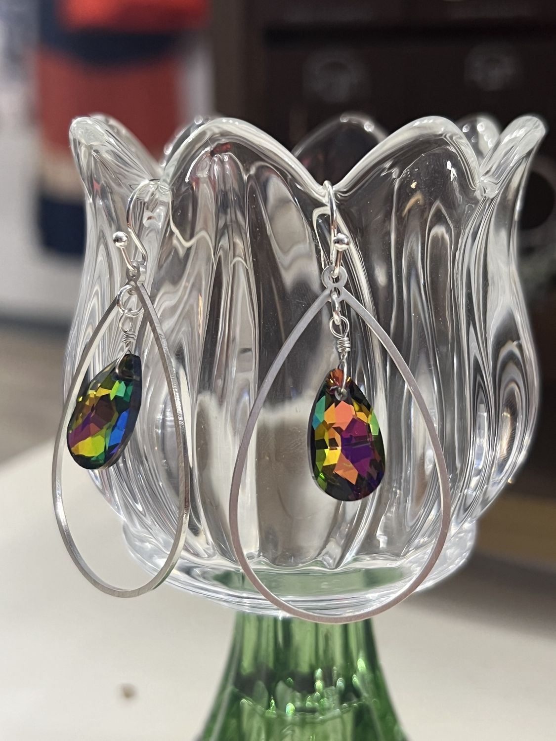 Multicolored Tear Drop Earrings