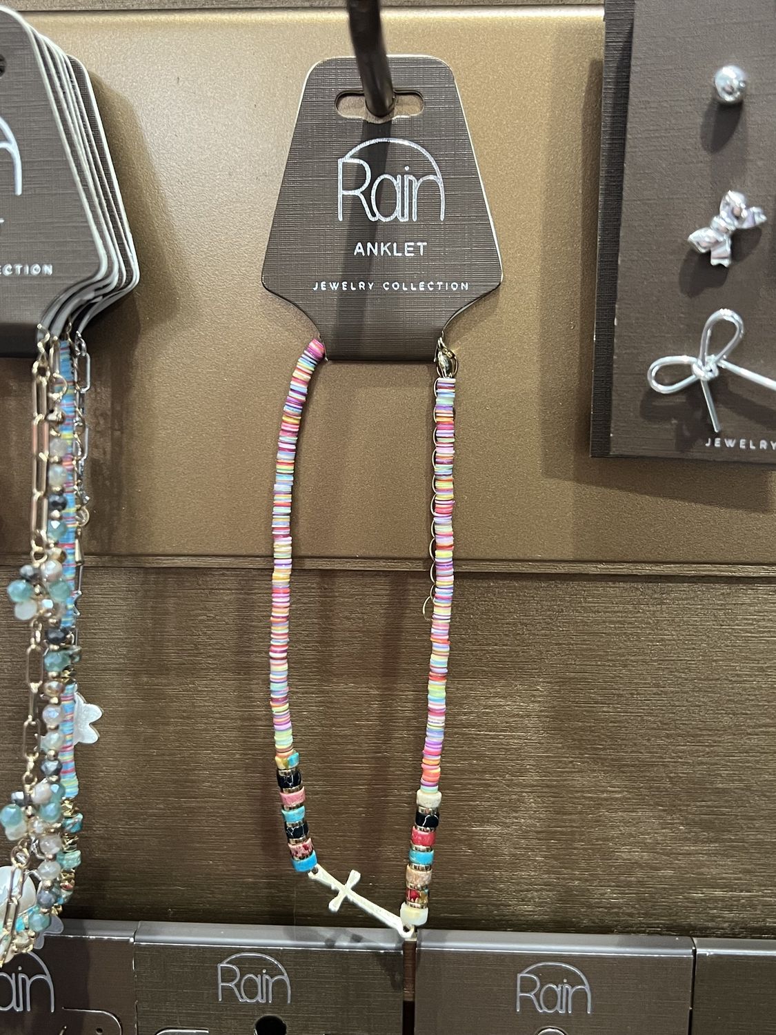 Colorful Gold Cross Anklet
