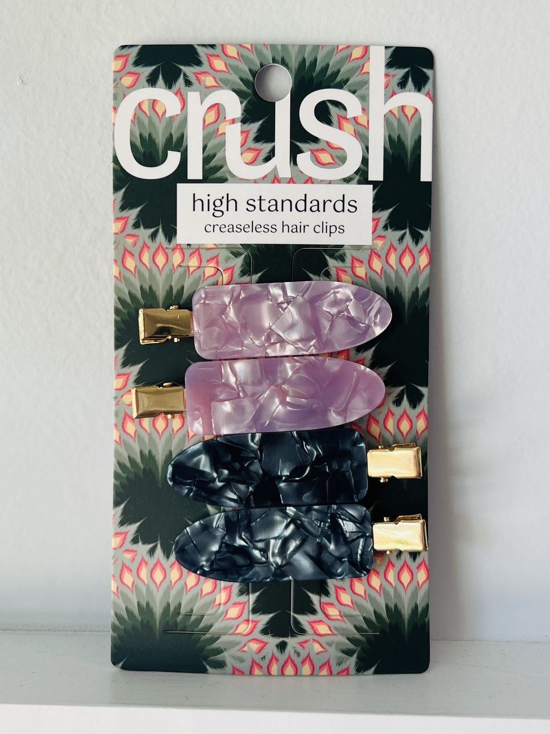 Creaseless Hair Clips Purple/Black
