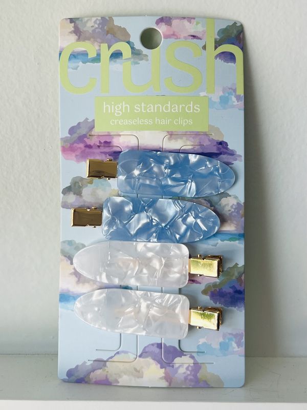 Creaseless Hair Clips Blue/White