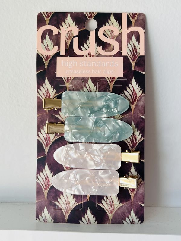 Creaseless Hair Clips Green/Pink