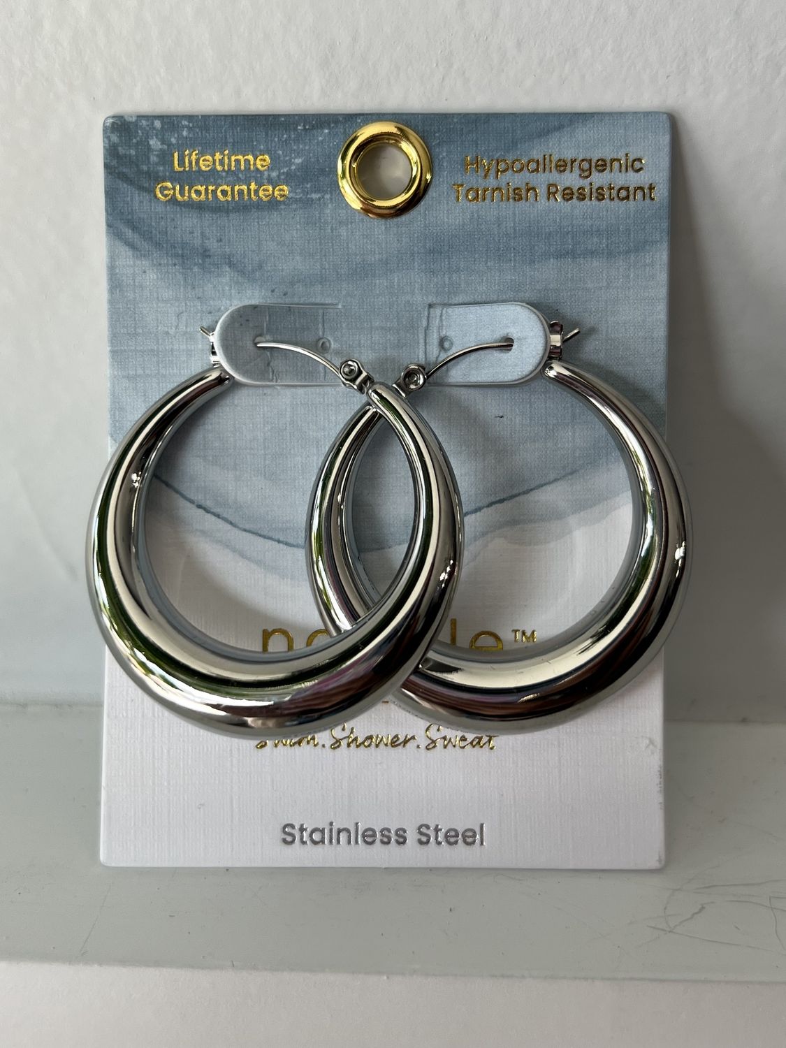 Howards Chunky Silver Hoops