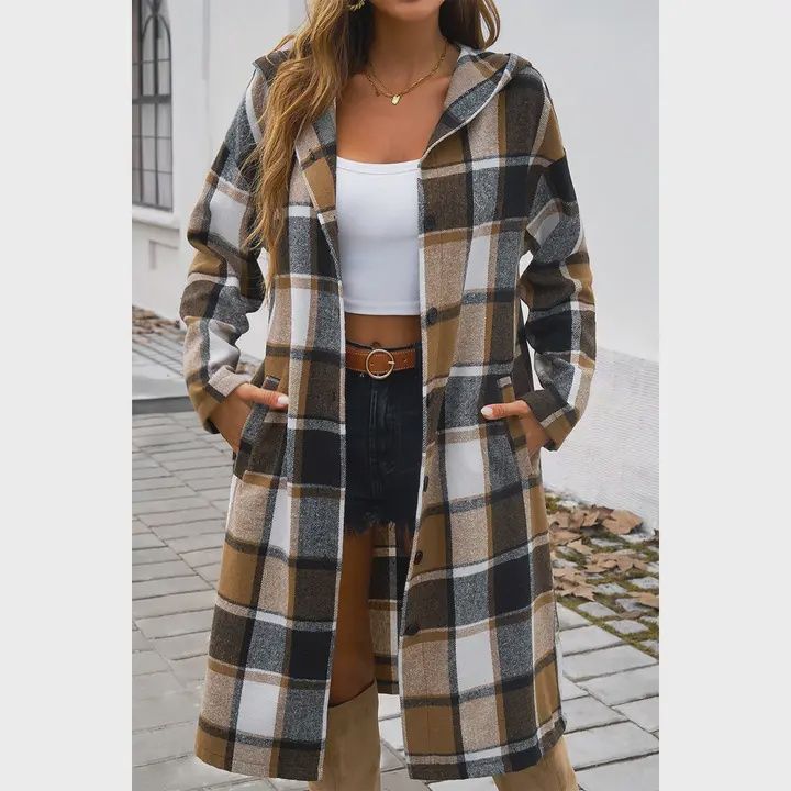 Plaid Flannel Trench Coat