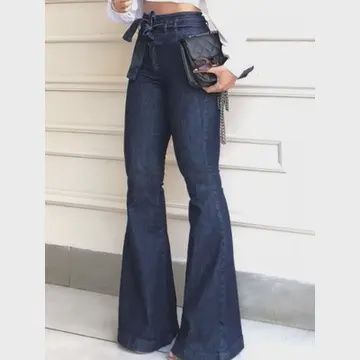 Flared High waisted Tied Jeans
