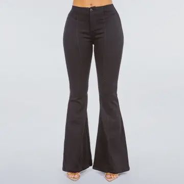 Plus size High waist pull on Flare Jeans