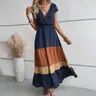 V-neck Long Waist Dress