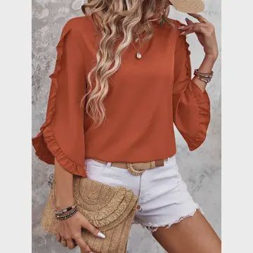 Seven Quarter Sleeve Top/Orange