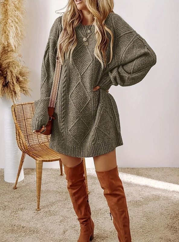 Cable Knit Sweater Dress