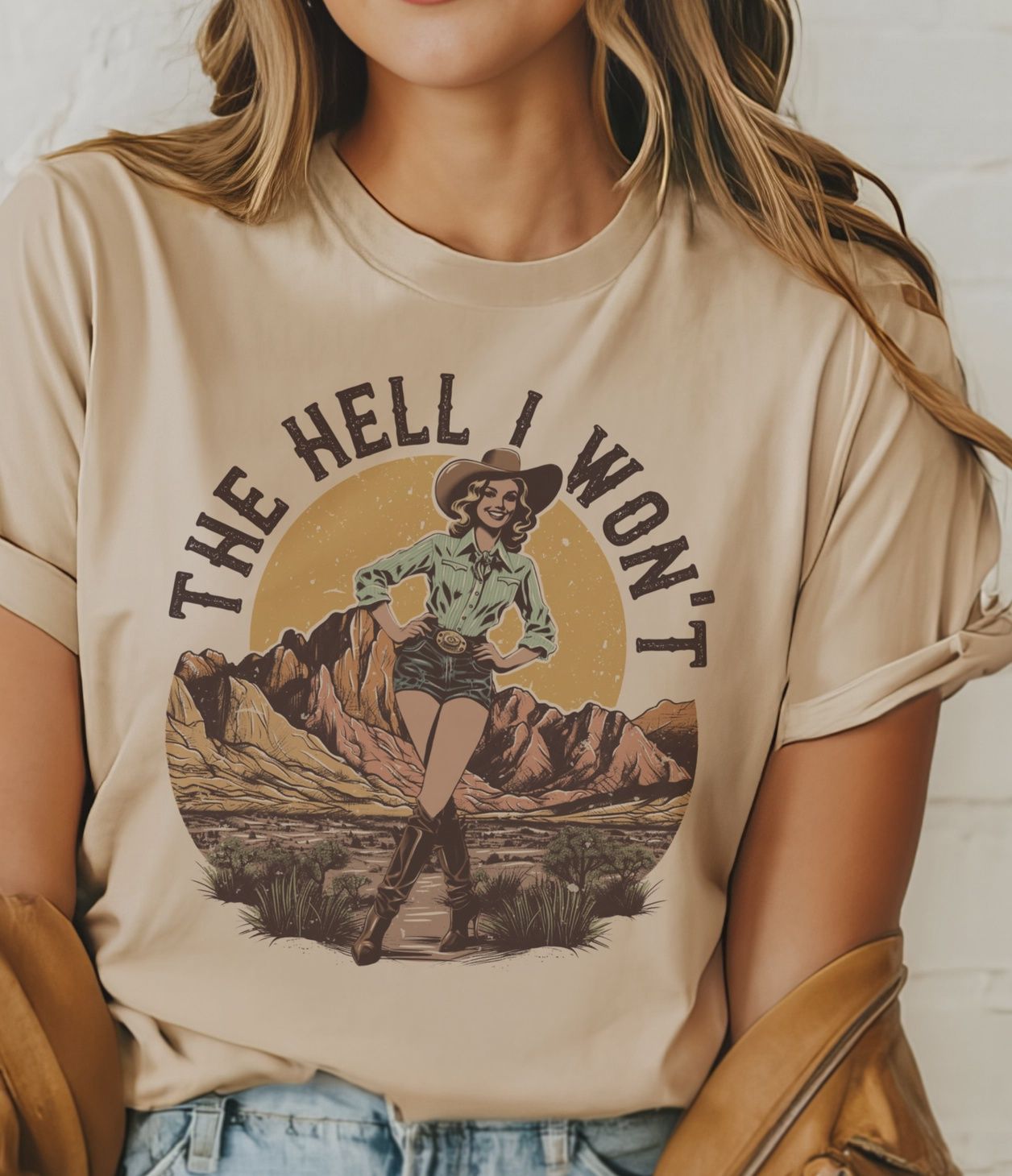 Retro Western The Hell I Won't Country Graphic Tee