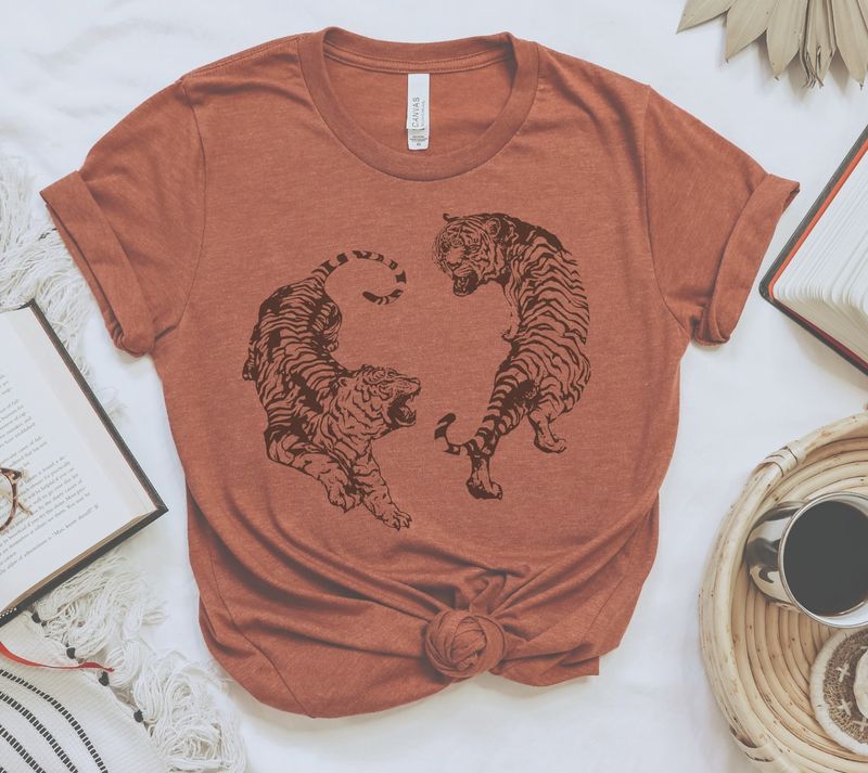 Tigers Boho Tiger trending Cat Graphic Tee