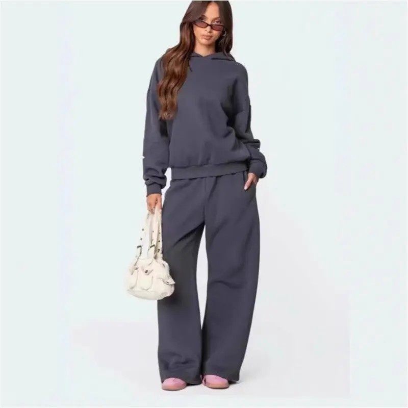 Fleece Hooded Bow Print Sweatsuit, Size: SM