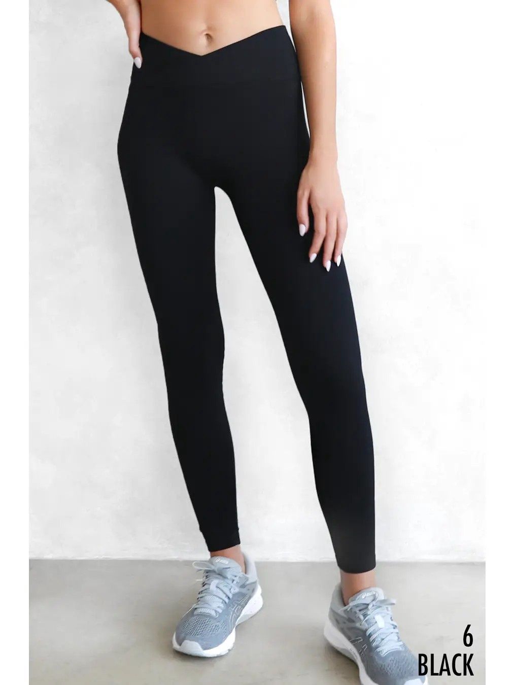Ribbed Crossover Waistband Leggings - OS