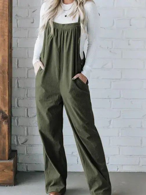 Corduroy Overalls -Jungle Green
