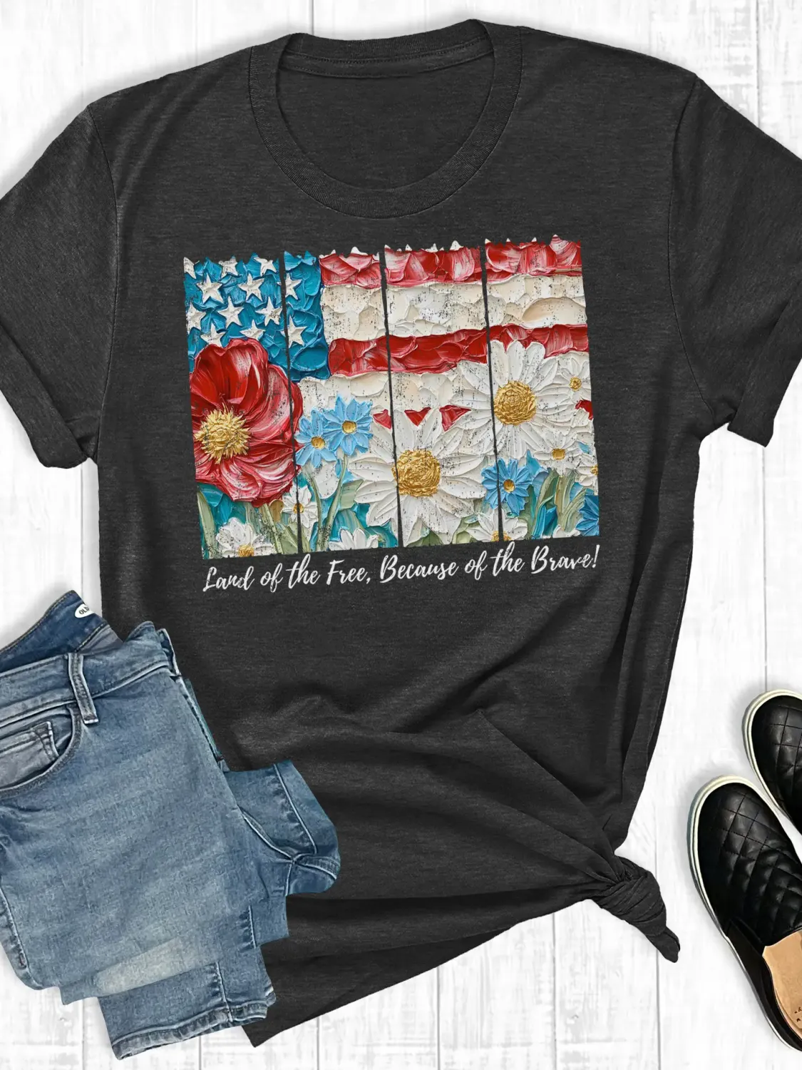 4th of July Patriotic Flag Tee