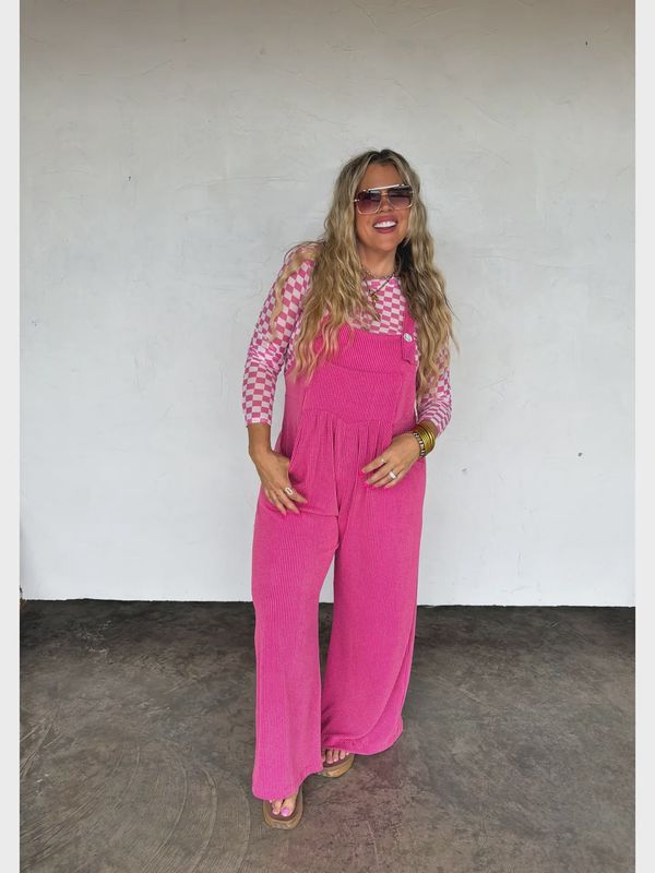 Pink hobo overalls