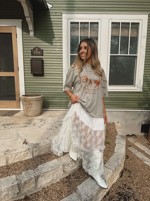 BLOOMING MAXI SKIRT | WHITE