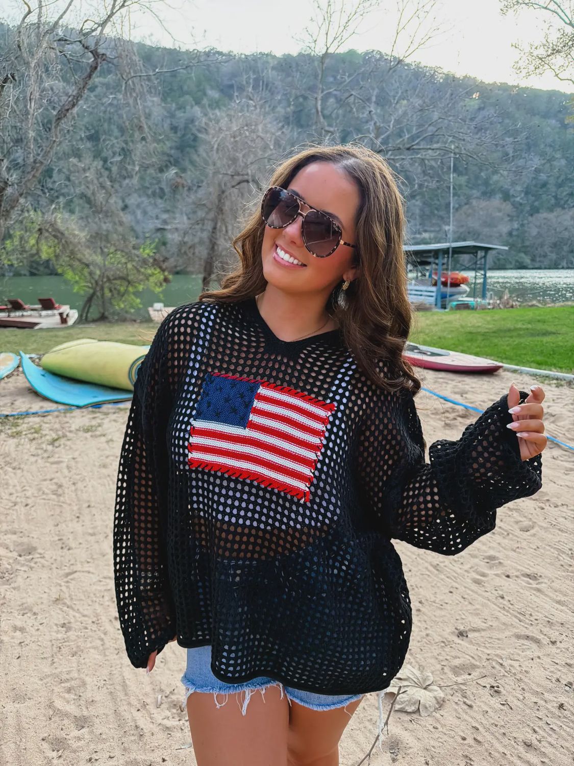 FREEDOM FLAG PATCH PULLOVER