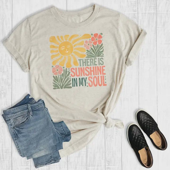 Boho Floral There Is Sunshine Graphic Tee, Size: SM